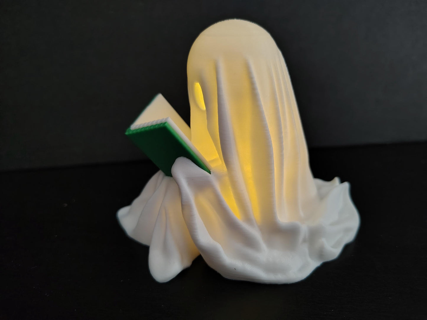 Ghost Reading Book Lantern with LED Tea Light - Halloween Decor