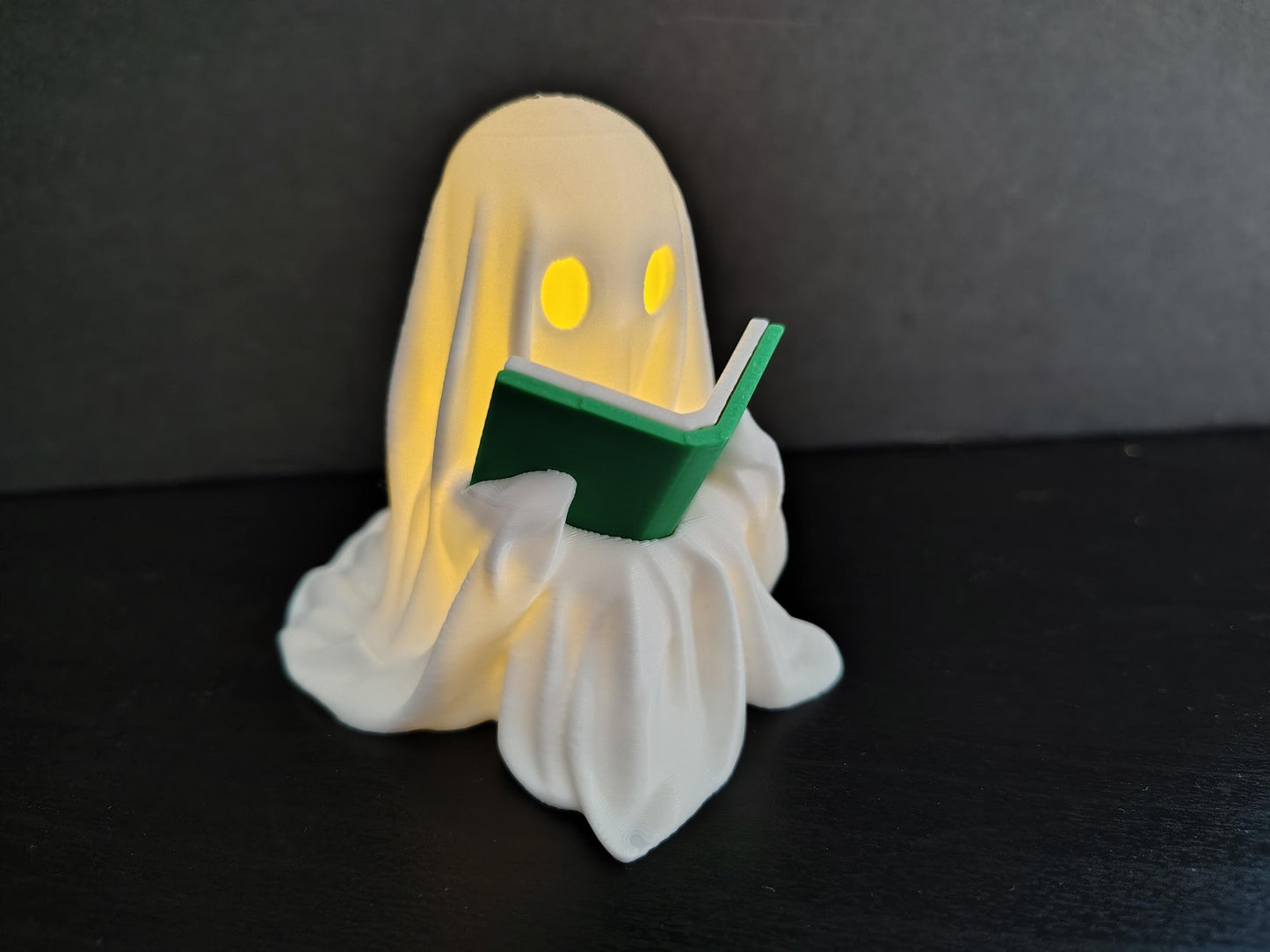 Ghost Reading Book Lantern with LED Tea Light - Halloween Decor